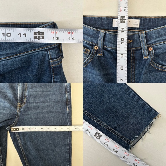 Topshop Jamie Skinny Jeans High Rise Ankle Length Raw Hem Dark Wash Size 26 - Picture 12 of 15